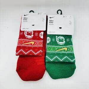 (2pk) Nike Elite Crew Basketball Socks Christmas WMN 6-10 | Youth 3-5 | Men 6-8